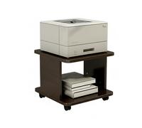 Mobile Under Desk Printer Stand with Storage Drawer Rolling Printer Cart on Locking Wheels Home Office Orgaion Black 15.7" x 19.6"SpaceSaving Solution