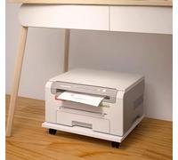 Mobile Under Desk Printer Stand with Wheels Rolling Copier Tray for Office Organization Versatile Desktop Storage & Plant Rack Stylish White Finish