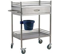 Mobile Utility Cart with Drawers - 2-Tier Rolling Trolley for Medical and Laboratory Use - High Load Capacity