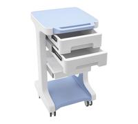 Mobile Utility Cart with Wheels, 3-Tier 2-Drawer Design for Storage and Transport, Ideal for Medical, Dental, Beauty, and Laboratory