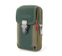 Mobile Waist Bag Casual Portable Mobile Phone Pouches Multi-Zipper Men Canvas Waist Belt Bum Bag Running Pouch Travel Camping Bags(Green Style 1)