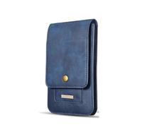 Mobile waist bag Universal Cow Leather Wallet Phone Belt Clip Case Men Waist Bag Holster Pouch(Blue,L (6.3-7.2 Inch))