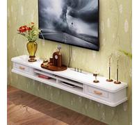 Mobile Wall-Mounted TV Stand, Floating Wooden TV Shelf for Living Room & Bedroom, Stylish Porta TV Sospeso, Space-Saving Home Decor Solution