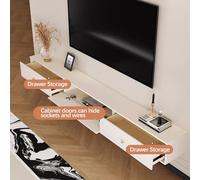 Mobile Wall-Mounted TV Stand for Up to 80-Inch TVs, Floating TV Console with Power Outlet, Modern Shelving for Living Room & Bedroom, Stylish TV Shelf Solution