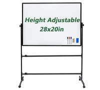 Mobile Whiteboard on Wheels - Portable Magnetic Dry Erase Board, Height Adjustable Easel for Classroom, Office, Home