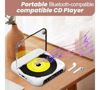 Mobile with Player Having Hifi Sound Compact Home for Format and Travel Purpose Systems Cd Various Audio Compatible and Wireless Connecti (WHITE)