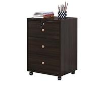 Mobile Wooden File Cabinet - Lockable Storage nizer for Office - Low Floor Filing Cabinet with Drawers - A3 Size Document Storage Solution - Efficient Data Management