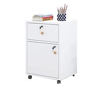 Mobile Wooden File Cabinet with Lock, A3 Size Office Storage nizer, Low Floor Cabinet for Files, Data & Activity, Storage Solution for Office & Home