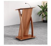 Mobile Wooden Podium with Wheels Spacious Drawer Lectern for Church Pulpit Lectures & Weddings Portable Wood Stand for Public Speaking Adjustable Height (A1)