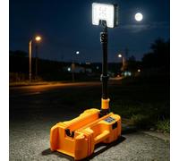 Mobile Work Light, 4500lm Rechargeable Floodlight with Adjustable Height, 360° Rotating Head, Stepless Dimming, 2 Carry Options, 3 Light Sources