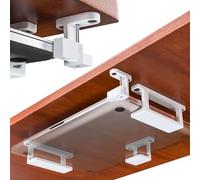 Mobilefox Laptop Underdesk Bracket Shelf Holder Stand with Fall Protection for Notebook MacBook 0-35 mm (White)