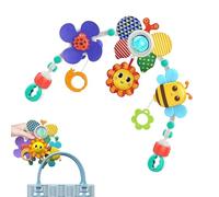Mobiler Spielbogen für Kinderwagen & Autositz - Activity Arch mit Tier-Thema: Marienkäfer-Windrad, Rasseln & Flatternen - Verstellbarer Greif- & Lernbogen für Babyschale, Wippe & Reisebett