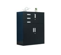 Mobiletto Portadocumenti Ufficio con Serratura Grande Capacità per Documenti A4 Legali Soluzione di Archiviazione Funzionale per Casa e Ufficio (Nero)