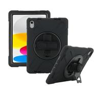 MOBILIS Reinforced Case with Shoulder Strap for iPad 11" 2025 (11th Gen) iPad 10.9" (10th Gen), Shockproof Protective Case with Rotating Tripod, Black