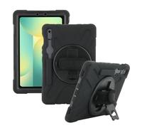 MOBILIS Reinforced Case with Shoulder Strap for Samsung Galaxy Tab S10 FE S9 FE S9, Shockproof Protective Case with Rotating Tripod, Black
