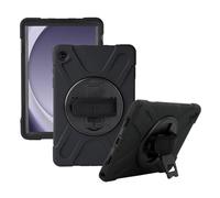 MOBILIS Reinforced Protective Case with Shoulder Strap for Galaxy Tab A9+ (SM-X216R / SM-X210R / SM-X216 / SM-X210), Shockproof Protective Case with Built-In Tripod, Black