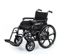 Mobility Folding Transport Wheelchair,Steel Chair with Hand Brake,Lightweight, with Adjustable Safety Strap Carbon Steel Frame Pu Wheels,Ultralight Comfortable 12/22Inch