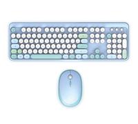 Mobility Lab ML313887 - Pure Color Wireless Keyboard + Mouse Combo - AZERTY, Flat and Sensitive Keys, Compact Design, Shortcuts, Numeric Keypad, Windows Compatibility - Blue