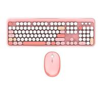 Mobility Lab ML313894 - Pure Color Wireless Keyboard + Mouse Combo - AZERTY, Flat and Sensitive Keys, Compact Design, Shortcuts, Numeric Keypad, Windows Compatibility - Pink