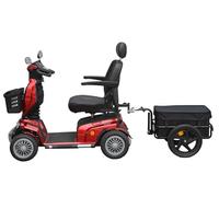 Mobility Scooter Cargo Trailer, 66 kg Capacity, with Removable Plastic Box