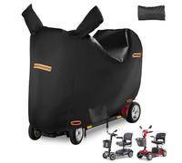 Mobility Scooter Covers for Outside Storage,420D Mobility Scooter Waterproof Cover,Rearview Mirror Hood, Reflective Strips, Windproof Buckles & Air Vents,Universal Fit - XXL 69"x 25" x 47"