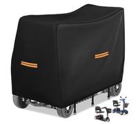Mobility Scooter Covers for Outside Storage, 420D Oxford Fabric Electric Scooter Cover, Waterproof Outdoor Scooters Rain Cover, Waterproof and Reflective Strips,3 Buckles and Large Bag(L 49"x 23"x39")
