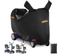 Mobility Scooter Covers Waterproof Heavy Duty,420D Oxford Mobility Scooter Cover Accessories with 2 Rearview Mirror,Wheelchair Cover,4 Reflective Strips,Anti-UV,Windproof,Dustproof (L 50"x23"x39")