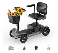 Mobility Scooter for Adults, Seniors - 25 Miles Range, Improved Safety, Large Outdoor Wheels, Mobility Scooter for Travel with Removable Battery & LED Headlight, S1 Gray