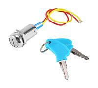 Mobility Scooter Ignition Switch, 2 Wire ignition barrel with 2 keys, Wired Electric Scooter Ignition Lock for Electric Scooter ATV Moped Kart Replacement Accessory