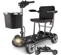 Mobility Scooter Lightweight Folding 12Ah Detachable Li-ion Battery Boot Travel Scooter Portable Compact