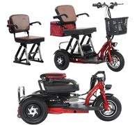 Mobility Scooter Lightweight Folding Portable Movable Electric Mobility Scooter with LED Light and Storage Basket for Seniors for People with Limited Mobility (B)