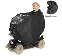 Mobility Scooter Rain Coat Poncho Waterproof Light Weight Mac Hooded Black Cape