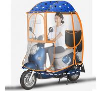 Mobility Scooter Rain Cover Canopy - Fully Enclosed Electric Motorcycle Umbrella with Reflective Strips and Storage Pockets