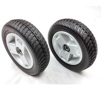 Mobility scooter replacement wheel 7"x2" Flat-Free Tri-Spoke Rim for 4-Wheel Go-Go Elite Traveller (SC44E) & LX (S54LX) Scooters (WHLASMB1868), W/bearing, Silver+Black, 1Pr