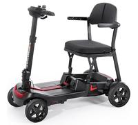 Mobility Scooter Ultra Compact Dual Batteries for Seniors & Adults, TopMate 4 Wheels Electric Powered Travel Scooter Lightweight Foldable Airline Approved, No Assemble All Terrain - Black Red