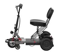 Mobility Scooter with 3 Wheels, Foldable Electric Vehicle, 6 Km/H Top Speed, 120 Kg Load Capacity, Compact and Portable for Travel, Lightweight Mobility Scooter Silver,12A