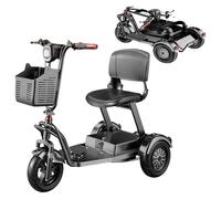 Mobility Scooter with 3 Wheels, Tricycle for Adults, Foldable Electric Mobility Scooter, Easy-To-Use Control Panel, with Charger and Basket, for Seniors and Adults Black,25A