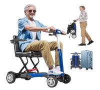 Mobility Scooter with 4 Wheels Electric 4-Wheel Rollator Electric Vehicle Foldable up to 120KG Aircraft Certification for Elderly People and Adults 10A