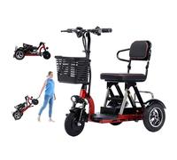 Mobility Scooters 3-Wheel Mobility Scooter,Foldable/Lightweight, Battery Life Up to 25 Miles with Comfortable Seat,Front and Rear Double Baskets, for The Elderly Disableda