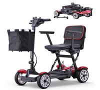 Mobility Scooters 3-Wheel Mobility Scooter,Sport Mobility Scooter,Scooters for Senior Citizens,Mobility Aids,Foldable/Lightweight,Including Battery red