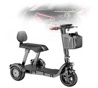 Mobility Scooters for Adults,Foldable Lightweight 3-Wheel Mobility Scooter Equipped with Explosion-Proof tubeless Tires,Three-Speed Adjustment, Remote Start Black,20A