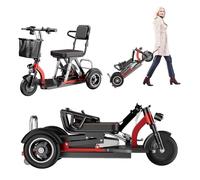 Mobility Scooters for Adults, Foldable Lightweight 3-Wheel Mobility Scooter - Up to 45km Battery Life - Comfortable Seat - Ideal for Elderly & Disabled