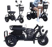 Mobility Scooters for Adults Foldable Lightweight 3-Wheel Mobility Scooter with Comfortable Seat Versatile Mobility Scooter for Elderly and People with Limited Mobility (B)