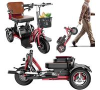 Mobility Scooters for Adults Foldable Lightweight 3-Wheel Portable Mobility Scooter Mobility with LED Headlights And BasketComfortable Seat Deal for Elderly Disabled,H