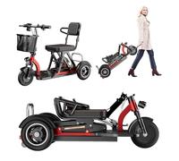 Mobility Scooters for Adults - Foldable Lightweight 3-Wheel Scooter with 45km Battery Life - Comfortable Seat for Elderly & Disabled