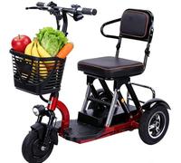 Mobility Scooters for Adults,Folding Mobility Scooter - Up to 45km Lightweight Electric Scooter - 3-Wheel Design Structure is Stable and Suitable for All Age Groups(Red)