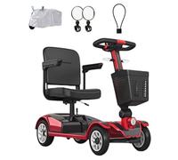Mobility Scooters for Adults,Scooters for Senior Citizens,Upgraded Removable Battery,Upgraded Tail Lights and Steering Wheel,Upgraded USB Charging Port Ideal,For the Elderly, Disabled Red,30a