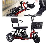 Mobility Scooters for AdultsWith Led Headlight Basket and Control Panel Foldable Lightweight 3 Wheel All Terrain Scooter Safety System Good Legroom,Blue,94cm*53cm*83cm