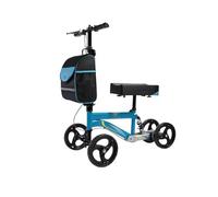 Mobility Scooters Rollator Walker for Seniors with Padded Seat, Height Adjustment, 8" Wheels, Folding Lightweight Walking Aid(Blue)
