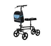 Mobility Scooters Rollator Walker for Seniors with Padded Seat, Height Adjustment, 8" Wheels, Folding Lightweight Walking Aid(Black)